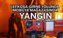 Lefkoşa-Girne Yolunda Mobilya Mağazasında Yangın