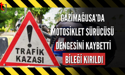 Gazimağusa’da motosiklet kazası: sürücünün bileği kırıldı