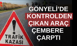 Gönyeli’de direksiyon hakimiyetini kaybeden sürücü çembere çarptı