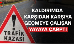 Kaldırımda karşıdan karşıya geçmeye çalışan yayaya çarptı