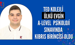 Ted kolejli Ülkü Evgin A-Level Sınavında Kıbrıs Birincisi Oldu