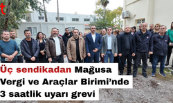 Üç sendikadan Mağusa  Vergi ve Araçlar Birimi’nde 3 saatlik uyarı grevi