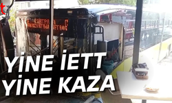 İstanbul'da İETT otobüsü bu seferde börekçiye girdi