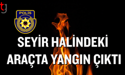 Gönyeli’de seyir halindeki araçtan yangın çıktı