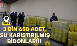 Depoda su katılmış 3 bin 650 bidon ayçiçeği yağı ele geçirildi
