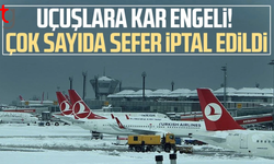 Uçuşlara kar engeli. THY ve AJet'ten sefer iptalleri