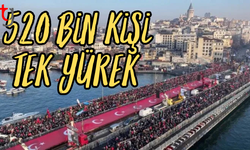 Galata Köprüsü'nde Filistin için toplandılar