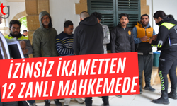 İzinsiz ikametten 12 zanlı mahkemeye çıkarıldı