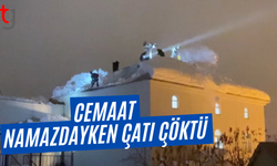 Yüksekova’da caminin çatısı cemaat namazdayken çöktü