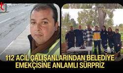 112 acil çalışanlarından iş arkadaşlarına sürpriz doğum günü kutlaması
