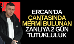 Ercan’da mermiyle yakalanan zanlı 2 gün tutuklu kalacak