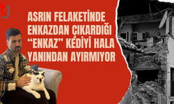 'Enkaz' kediyi hala yanından ayırmıyor