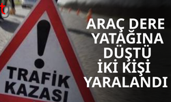 Trafik kazası: Araç dere yatağına düştü