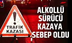Alkollü sürücü kaza yaptı, araç dereye uçtu