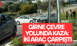 Girne çevre yolunda çarpışma: İki araç kazaya karıştı