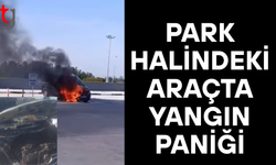 Otoparkta yanan araç kullanılamaz hale geldi