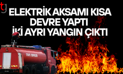 Elektrik aksamı kısa devre yaptı, iki ayrı yangın çıktı