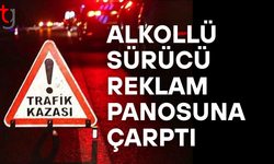 Alkollü sürücü market önünde kaza yaptı