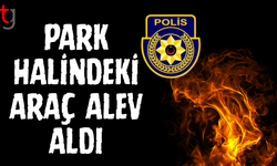 Girne’de park halindeki araçta yangın