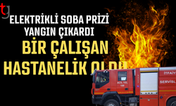 Elektrikli soba yangın çıkardı: Bir işçi dumandan etkilendi