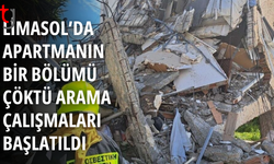 Limasol’da bir apartmanın bir bölümü çöktü