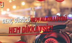 Genç Sürücü Hem Alkollüydü Hem Dikkatsiz!
