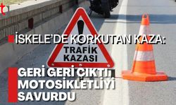 İskele’de Korkutan Kaza: Geri Geri Çıktı, Motosikletliyi Savurdu
