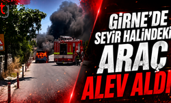 Girne’de Seyir Halindeki Araç Alev Aldı