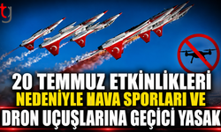 20 Temmuz Etkinlikleri Nedeniyle Hava Sporları ve Dron Uçuşlarına Geçici Yasak