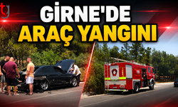 Girne’de Araç Yangını