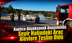 Kaplıca-Büyükkonuk Anayolunda Seyir Halindeki Araç Alevlere Teslim Oldu