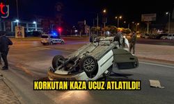 Kamyonla Çarpışan Araç Ters Döndü, Yaralanan Olmadı