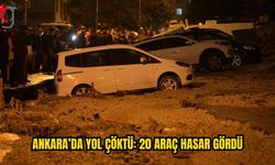 Keçiören’de yol çöktü, 20 otomobil çukura düştü