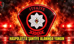 Haspolat’ta şantiye alanında kamyon yangını