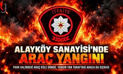 SANAYİDE GECE YARISI ARAÇ YANGINI