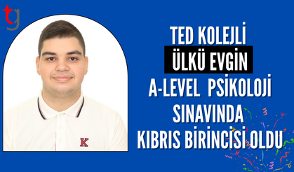 Ted kolejli Ülkü Evgin A-Level Sınavında Kıbrıs Birincisi Oldu