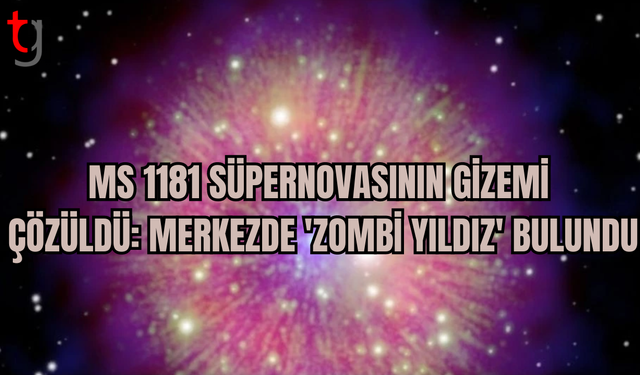 GÖK BİLİMCİLER 1000 YIL ÖNCE PATLAYAN SÜPERNOVANIN MERKEZİNDE "ZOMBİ YILDIZ" KEŞFETTİ