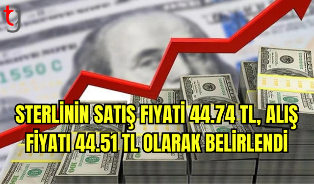 Sterlinin Satış Fiyatı 44.74 TL, Alış Fiyatı 44.51 TL Olarak Belirlendi