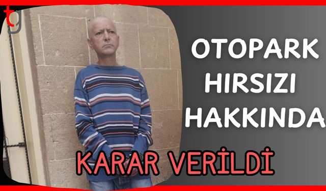 Otopark hırsızı hakkında karar verildi