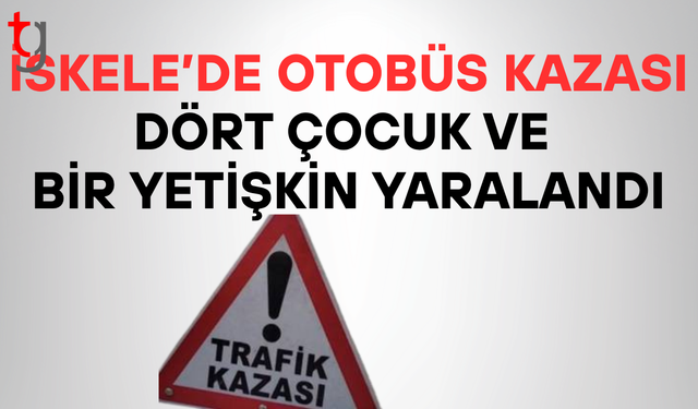 İskele’de iki otobüs çarpıştı: Dört çocuk yaralandı
