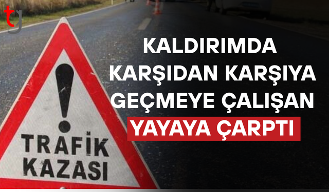 Kaldırımda karşıdan karşıya geçmeye çalışan yayaya çarptı