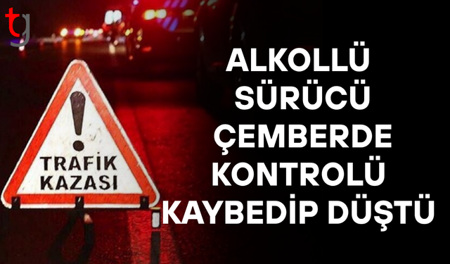 Alkollü motosiklet sürücüsü kontrolden çıkıp düştü