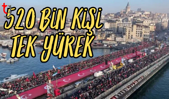 Galata Köprüsü'nde Filistin için toplandılar