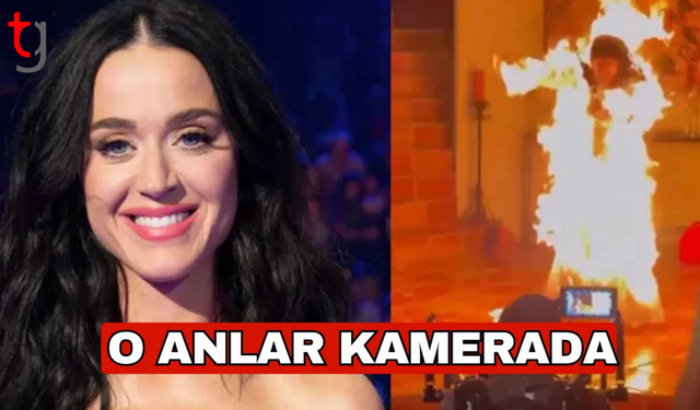 Klip çekiminde korku dolu anlar: Katy Perry’nin kıyafeti alev aldı