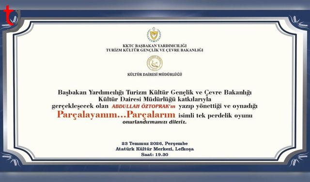 “Parçalayanım… Parçalarım” 23 Temmuz’da Atatürk Kültür Merkezi’nde