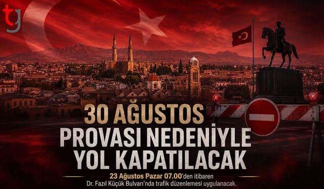 30 Ağustos Zafer Bayramı Provası İçin Trafik Düzenlemesi