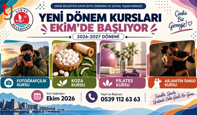 Girne Belediyesi’nin yeni dönem kursları ekimde başlıyor