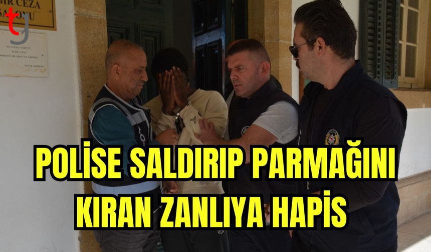 Polise saldırıp parmağını kıran zanlıya hapis