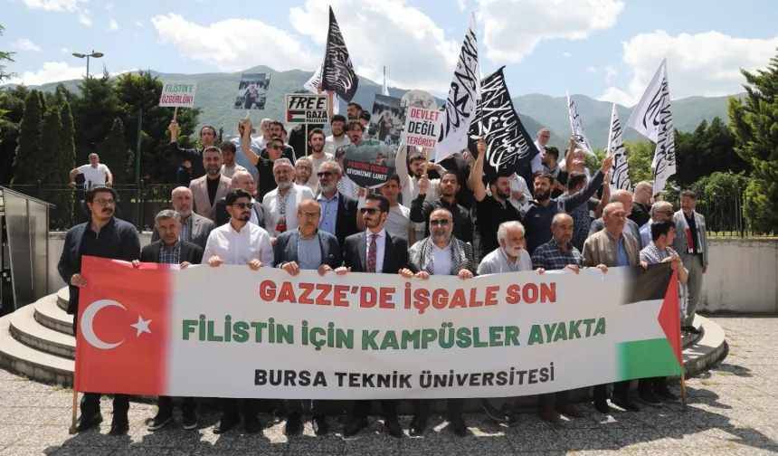 Bursa Teknik Üniversitesi'nde Gazze için çadır nöbeti