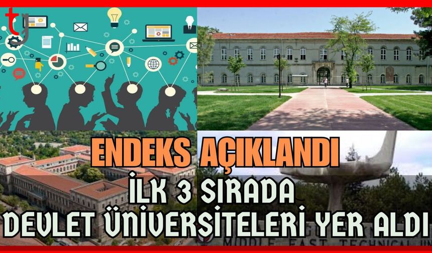 Endeks açıklandı: İlk 3 sırada devlet üniversiteleri yer aldı